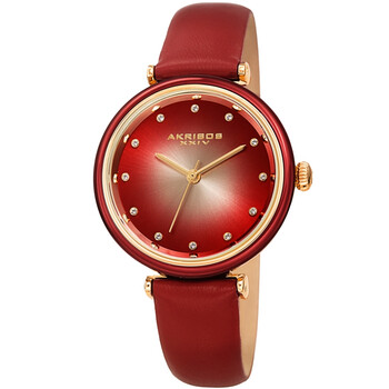 Đồng hồ Akribos Xxiv Red Dial Red Leather AK1035RD Nữ Chính hãng Sale giá Rẻ tại XaXi World