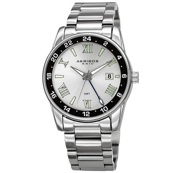 Đồng hồ Akribos Xxiv Quartz Mặt Bạc Silver-tone AK1055SS Nam Chính hãng Sale giá Rẻ tại XaXi World