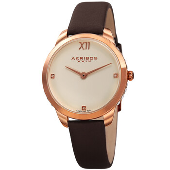 Đồng hồ Akribos Xxiv Quartz Beige Dial AK1059BR Nữ Chính hãng Sale giá Rẻ tại XaXi World
