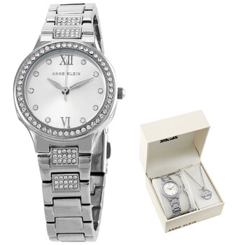 Đồng hồ Anne Klein Quartz Crystal Mặt Bạc & Bracelet Set AK/3543SVST Nữ Chính hãng Sale giá Rẻ tại XaXi World
