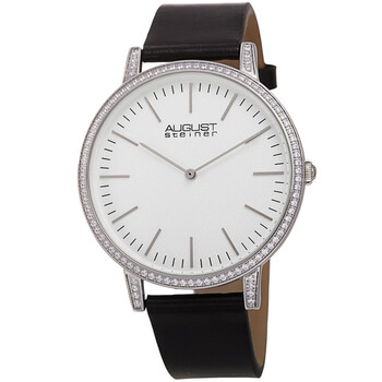 Đồng hồ August Steiner Quartz Mặt Trắng Pha Lê AS8273BK Nam Chính hãng Sale giá Rẻ tại XaXi World