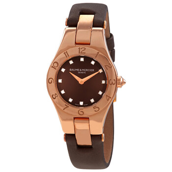 Đồng hồ Baume Et Mercier Baume & Mercier Linea Brown Diamond Dial 18K Rose Gold Brown Satin 10090 Nữ Chính hãng Sale giá Rẻ tại XaXi World