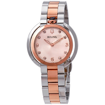 Đồng hồ Bulova Rubaiyat Diamond Rose Mặt Vàng Dây Demi 98P174 Nữ Chính hãng Sale giá Rẻ tại XaXi World