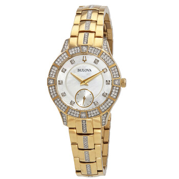 Đồng hồ Bulova Quartz Diamond Crystal Mặt Xà Cừ 98L283 Nữ Chính hãng Sale giá Rẻ tại XaXi World