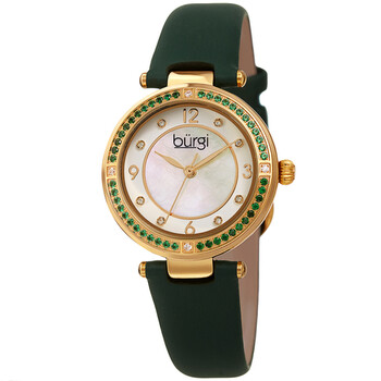 Đồng hồ Burgi Quartz Mặt Trắng Green Leather BUR251GN Nữ Chính hãng Sale giá Rẻ tại XaXi World