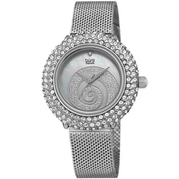 Đồng hồ Burgi Swirl Quartz Diamond Mặt Trắng BUR259SS Nữ Chính hãng Sale giá Rẻ tại XaXi World