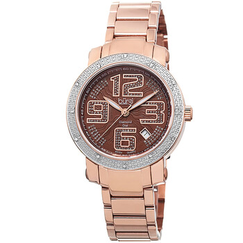 Đồng hồ Burgi Rose Gold-tone Stainless Steel Diamond Bezel BUR091RG Nữ Chính hãng Sale giá Rẻ tại XaXi World