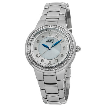 Đồng hồ Burgi Silver-tone Steel Mother of Pearl Diamond Dial BUR093SS Nữ Chính hãng Sale giá Rẻ tại XaXi World