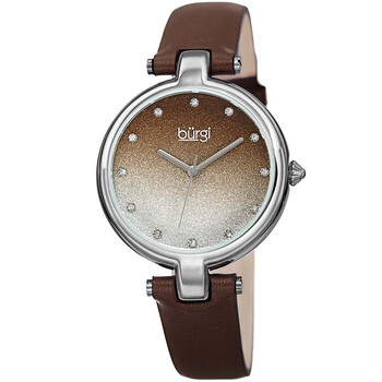 Đồng hồ Burgi Glitter Ombre Swarovski Crystal Dial Genuine Leather Strap Nữ Chính hãng Sale giá Rẻ tại XaXi World