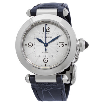 Đồng hồ Cartier Pasha Automatic Mặt Bạc Dây Da Đen WSPA0012 Unisex Chính hãng Sale giá Rẻ tại XaXi World
