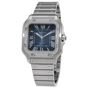 Đồng hồ Cartier Santos Medium Model Automatic Diamond Mặt Xanh W4SA0006 Nữ Chính hãng Sale giá Rẻ tại XaXi World