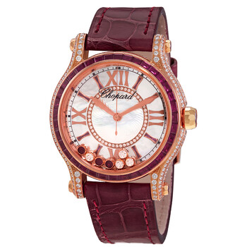 Đồng hồ Chopard Happy Sport Mother of Pearl with Diamonds & Rubies Dial 274891-5004 Nữ Chính hãng Sale giá Rẻ tại XaXi World