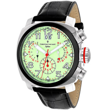 Đồng hồ Christian Van Sant Luminous Dial Chronograph Dây Da Đen 3AU1A1P48 Nam Chính hãng Sale giá Rẻ tại XaXi World