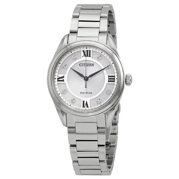 Đồng hồ Citizen Arezzo Eco-Drive Mặt Bạc EM0870-58A Nữ Chính hãng Sale giá Rẻ tại XaXi World