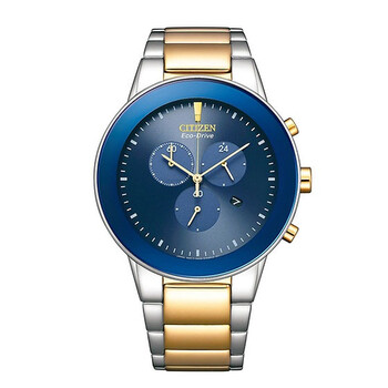 Đồng hồ Citizen Chronograph GMT Eco-Drive Mặt Xanh AT2244-84L Nam Chính hãng Sale giá Rẻ tại XaXi World