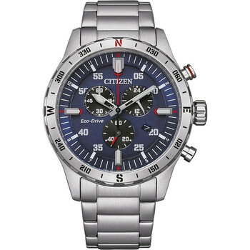 Đồng hồ Citizen Chronograph GMT Eco-Drive Mặt Xanh AT2520-89L Nam Chính hãng Sale giá Rẻ tại XaXi World