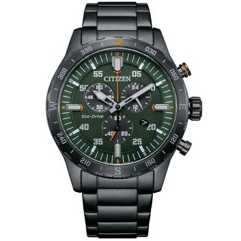 Đồng hồ Citizen Chronograph GMT Eco-Drive Mặt Xanh Lá AT2527-80X Nam Chính hãng Sale giá Rẻ tại XaXi World
