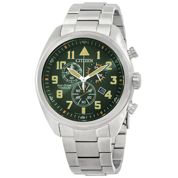 Đồng hồ Citizen Chronograph Mặt Xanh Lá AT2480-81X Nam Chính hãng Sale giá Rẻ tại XaXi World