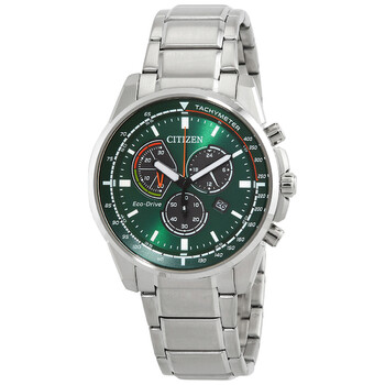 Đồng hồ Citizen Eco-Drive Chronograph Mặt Xanh Lá AT1190-87X Nam Chính hãng Sale giá Rẻ tại XaXi World