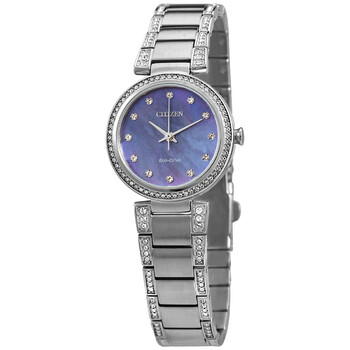 Đồng hồ Citizen Eco-Drive Crystal Blue Mặt Xà Cừ EM0840-59N Nữ Chính hãng Sale giá Rẻ tại XaXi World