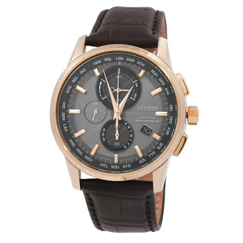 Đồng hồ Citizen Perpetual World Time Chronograph Mặt Xám AT8113-12H Nam Chính hãng Sale giá Rẻ tại XaXi World
