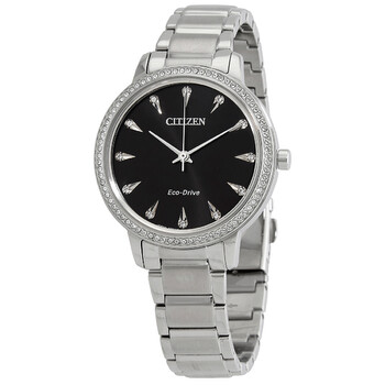 Đồng hồ Citizen Eco-Drive Mặt Đen Pha Lê Stainless Steel FE7040-53E Nữ Chính hãng Sale giá Rẻ tại XaXi World