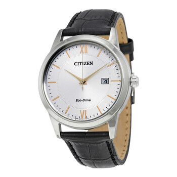 Đồng hồ Citizen Eco-Drive Mặt Bạc Dây Da Đen AW1236-03A Nam Chính hãng Sale giá Rẻ tại XaXi World