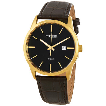 Đồng hồ Citizen Quartz Mặt Đen Dark Dây Da Nâu BI5002-06E Nam Chính hãng Sale giá Rẻ tại XaXi World