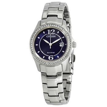 Đồng hồ Citizen Silhouette Crystal Eco-Drive Mặt Xanh Stainless Steel FE1140-86L Nữ Chính hãng Sale giá Rẻ tại XaXi World