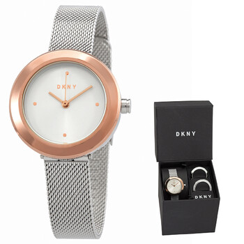 Đồng hồ Dkny Sasha Quartz Mặt Trắng & Top Ring Set Nữ Chính hãng Sale giá Rẻ tại XaXi World