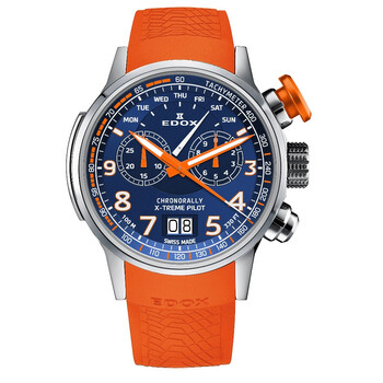 Đồng hồ Edox Chronorally Chronograph Quartz Mặt Xanh 38001 TINOCAO BUO3 Nam Chính hãng Sale giá Rẻ tại XaXi World