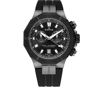 Đồng hồ Edox Delfin Chronograph Quartz Mặt Đen 10113 37GNCA NGIN Nam Chính hãng Sale giá Rẻ tại XaXi World