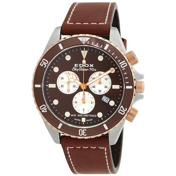 Đồng hồ Edox Skydiver Chronograph Quartz Mặt Nâu 10238 357RBRC BRIA Unisex Chính hãng Sale giá Rẻ tại XaXi World