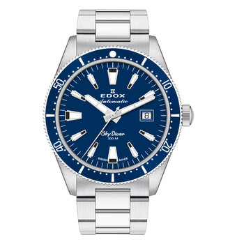 Đồng hồ Edox Skydiver Date Automatic Mặt Xanh 80126-3BUN-BUIN Nam Chính hãng Sale giá Rẻ tại XaXi World