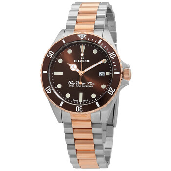 Đồng hồ Edox SkyDiver Quartz Mặt Nâu 53017 357RBRM BRI Nam Chính hãng Sale giá Rẻ tại XaXi World