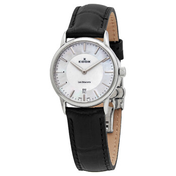 Đồng hồ Edox Les Bemonts Mặt Xà Cừ Dây Da Đen 57001 3 NAIN Nữ Chính hãng Sale giá Rẻ tại XaXi World