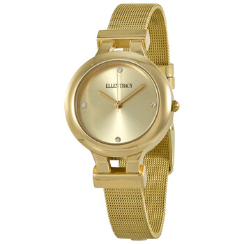 Đồng hồ Ellen Tracy Quartz Crystal Mặt Vàng ET5232GD Nữ Chính hãng Sale giá Rẻ tại XaXi World