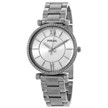 Đồng hồ Fossil Carlie Quartz Mặt Bạc FSES4341 Nữ Chính hãng Sale giá Rẻ tại XaXi World