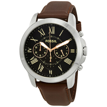 Đồng hồ Fossil Grant Chronograph Mặt Đen Dây Da Nâu FS4813 Nam Chính hãng Sale giá Rẻ tại XaXi World