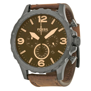 Đồng hồ Fossil Nate Chronograph Mặt Nâu Dây Da Nâu JR1487 Nam Chính hãng Sale giá Rẻ tại XaXi World