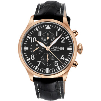 Đồng hồ Gevril Vaughn Chronograph Automatic Mặt Đen 47103 Nam Chính hãng Sale giá Rẻ tại XaXi World