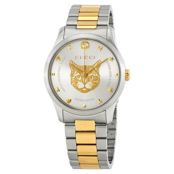 Đồng hồ Gucci Timeless Mặt Bạc Dây Demi YA1264074 Unisex Chính hãng Sale giá Rẻ tại XaXi World