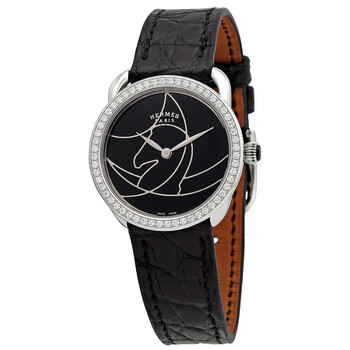 Đồng hồ Hermes Arceau Cavales Quartz Mặt Đen 045726WW00 Nữ Chính hãng Sale giá Rẻ tại XaXi World
