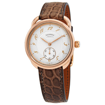 Đồng hồ Hermes Arceau Ecuyere Automatic Mặt Bạc 18K Rose Gold 037931WW00 Nữ Chính hãng Sale giá Rẻ tại XaXi World