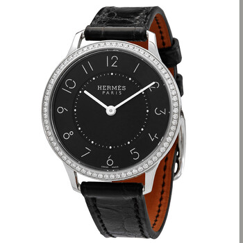 Đồng hồ Hermes Slim D Quartz Diamond Mặt Đen 044834WW00 Nữ Chính hãng Sale giá Rẻ tại XaXi World