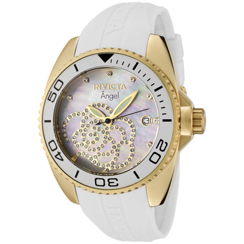 Đồng hồ Invicta Angel Mặt Xà Cừ White Rubber 0488 Nữ Chính hãng Sale giá Rẻ tại XaXi World