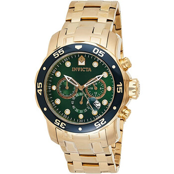 Đồng hồ Invicta Pro Diver Chronograph Mặt Xanh Lá 18K Gold-plated 0075 Nam Chính hãng Sale giá Rẻ tại XaXi World