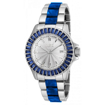 Đồng hồ Invicta Angel Mặt Bạc Stainless Steel with Blue Horne Plastic 18876 Nữ Chính hãng Sale giá Rẻ tại XaXi World