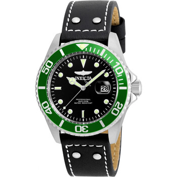 Đồng hồ Invicta Pro Diver Mặt Đen Green Bezel Dây Da Đen 22072 Nam Chính hãng Sale giá Rẻ tại XaXi World