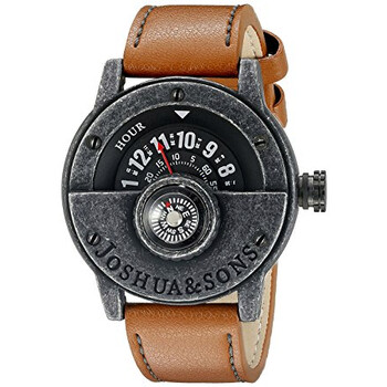 Đồng hồ Joshua & Sons Joshua & Sons Mặt Đen Dây Da Nâu Compass JX116BKBR Nam Chính hãng Sale giá Rẻ tại XaXi World